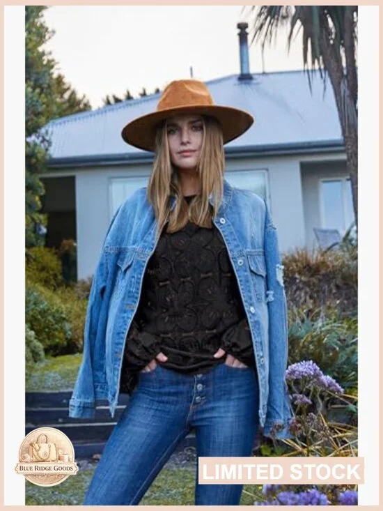 Boho Lace Crochet Blouse Long Sleeve Elegant Flowy Top Button Back Puff Sleeves - Picture 5 of 7